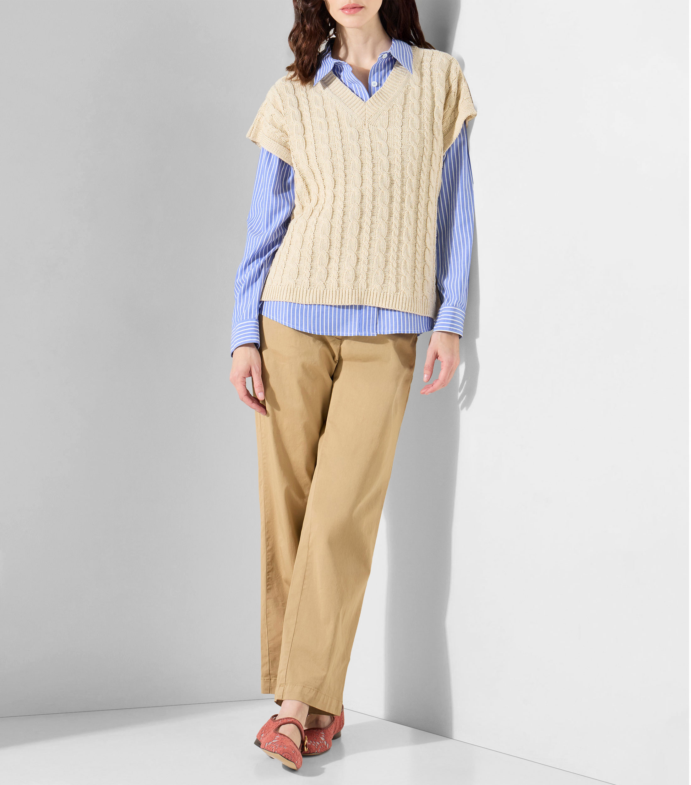 Camisa de rayas con manga larga Mujer